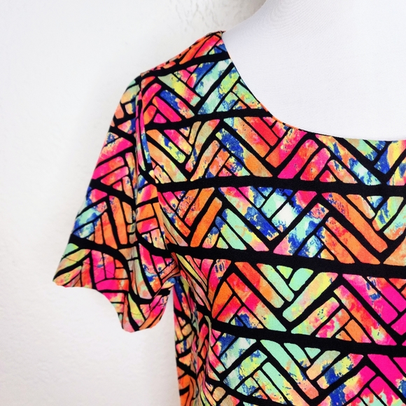 Gianni Bini Abstract Watercolor Geometric Shift Mini Dress Size Small - Picture 4 of 8